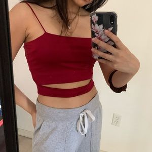 Red crop top